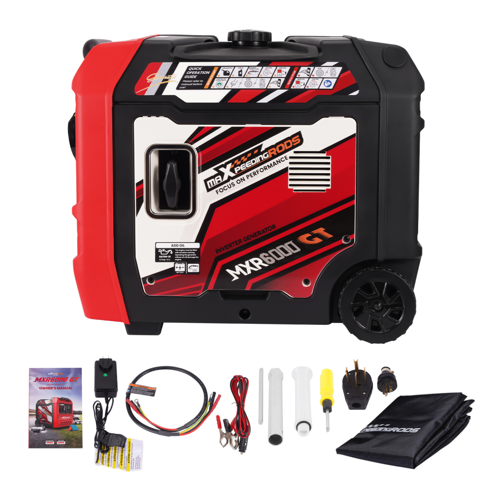 maXpeedingrods 6000 Watt Inverter Generator Portable, Bluetooth® App Remote Data Monitor, RV Ready, Gas Powered Generator with CO Alarm for Outdoor Camping, Home Backup