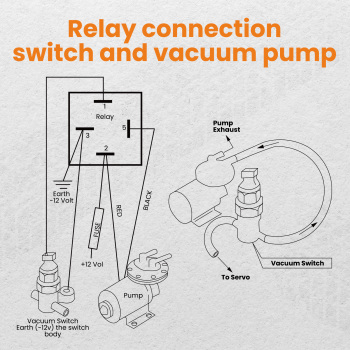 Electric Vacuum Pump Kit Mounting Hardware for Brake Booster 12 Volt 18 to 22
