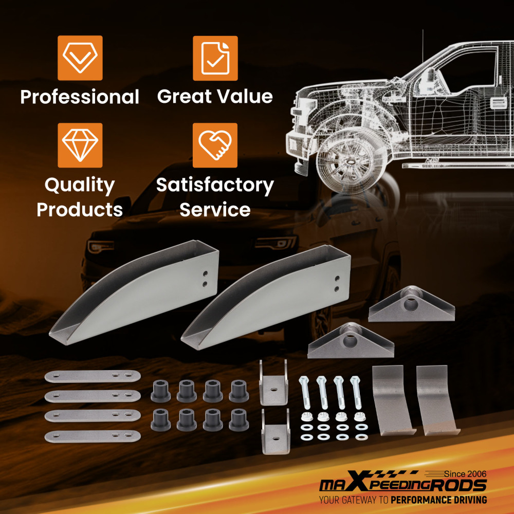 Rear Leaf Spring Relocation Pocket Set Compatible For Chevy Belair 150 210 1955 1956 1957