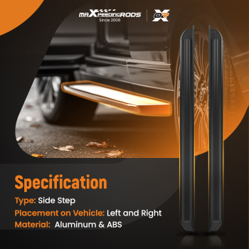 Aluminum Running Board Side Steps compatible for Honda Pilot 2023-2025 Black Non-Slip