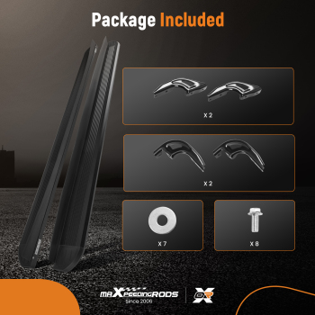 Aluminum Running Board Side Steps compatible for Honda Pilot 2023-2025 Black Non-Slip