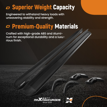 Aluminum Running Board Side Steps compatible for Honda Pilot 2023-2025 Black Non-Slip