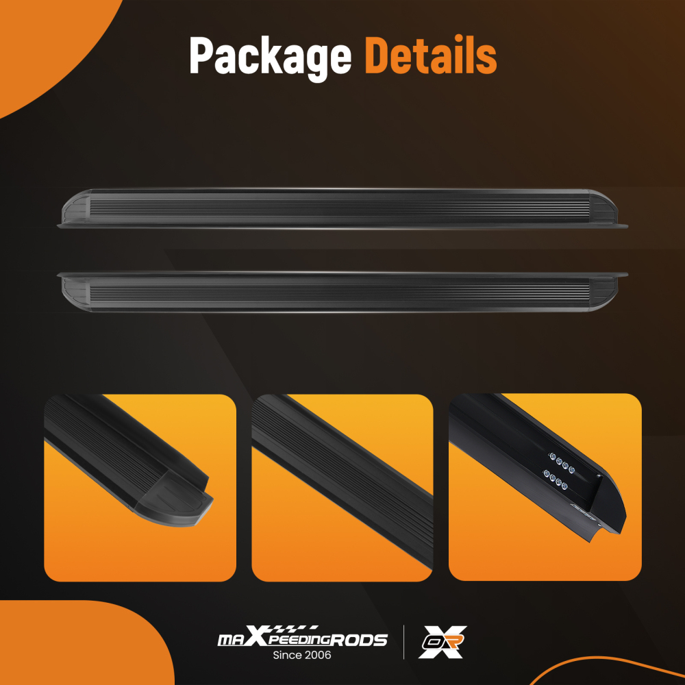 Aluminum Running Board Side Steps compatible for Honda Pilot 2023-2025 Black Non-Slip