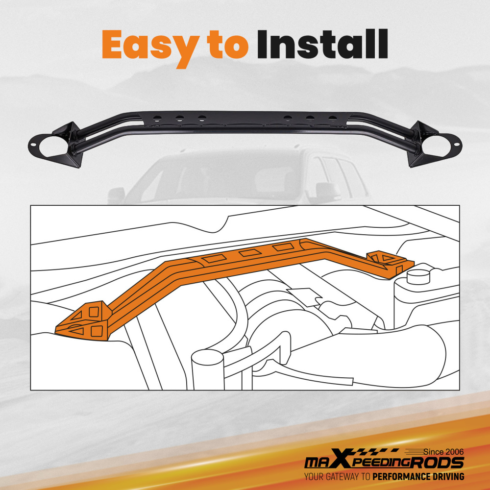 Front Upper Strut Tower Dual Bar Brace compatible for Dodge Charger compatible for SRT-8 2006-2010 suspension arms