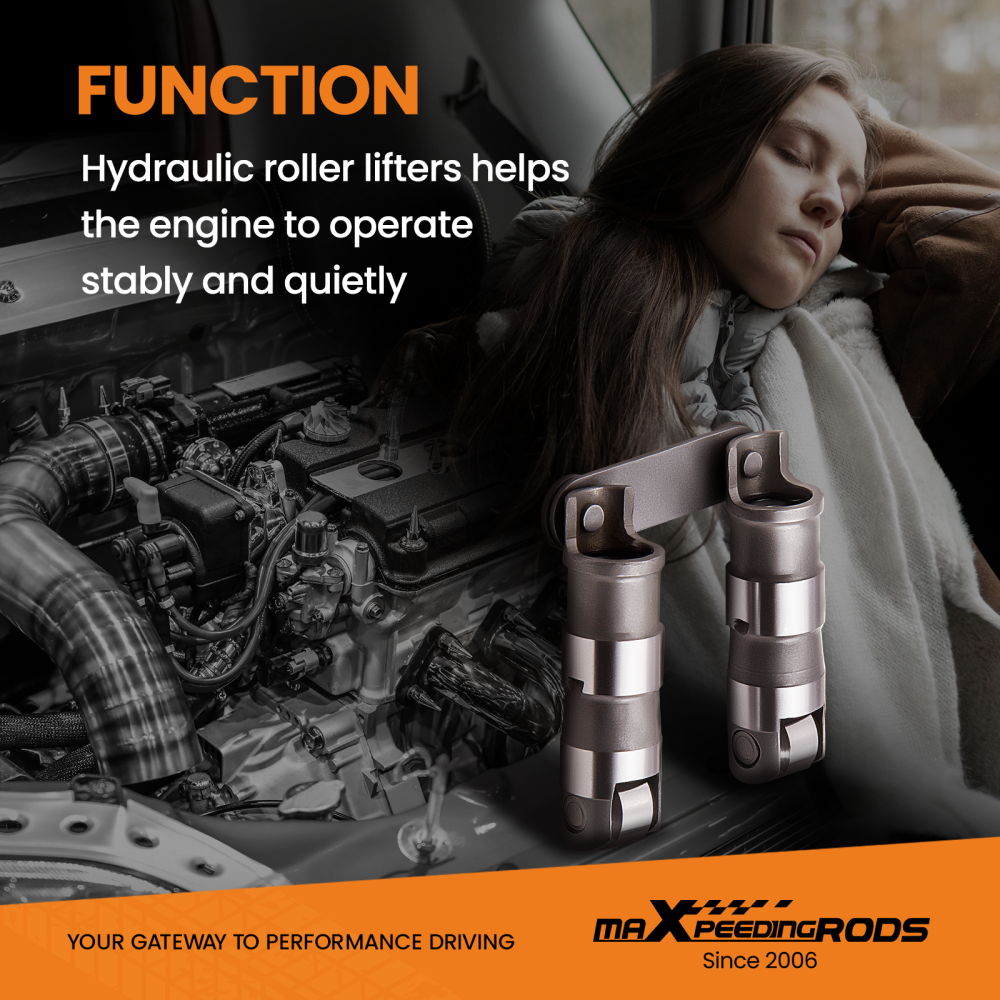 Hydraulic Roller Lifters 16pcs Compatible for Chevy SBC compatible for V8 350 265-400 283 327 302