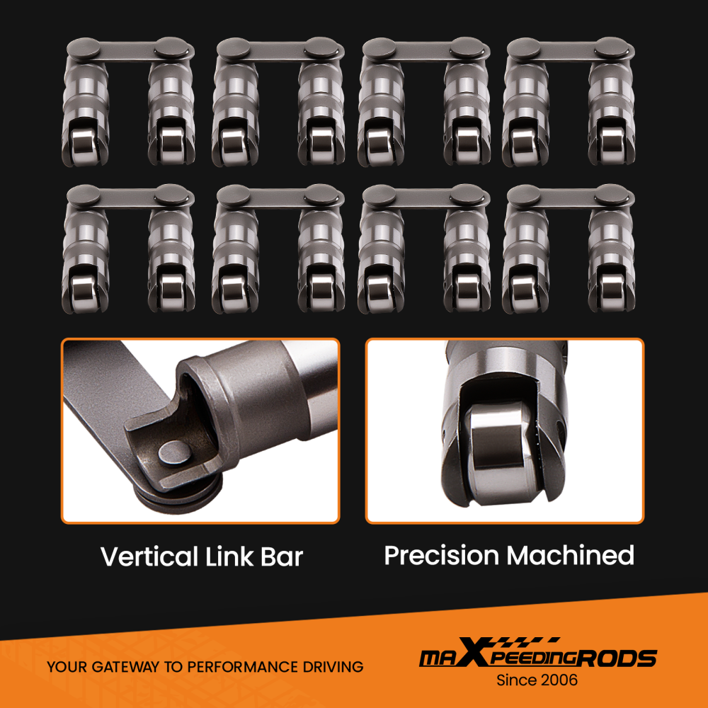 Hydraulic Roller Lifters 16pcs Compatible for Chevy SBC compatible for V8 350 265-400 283 327 302