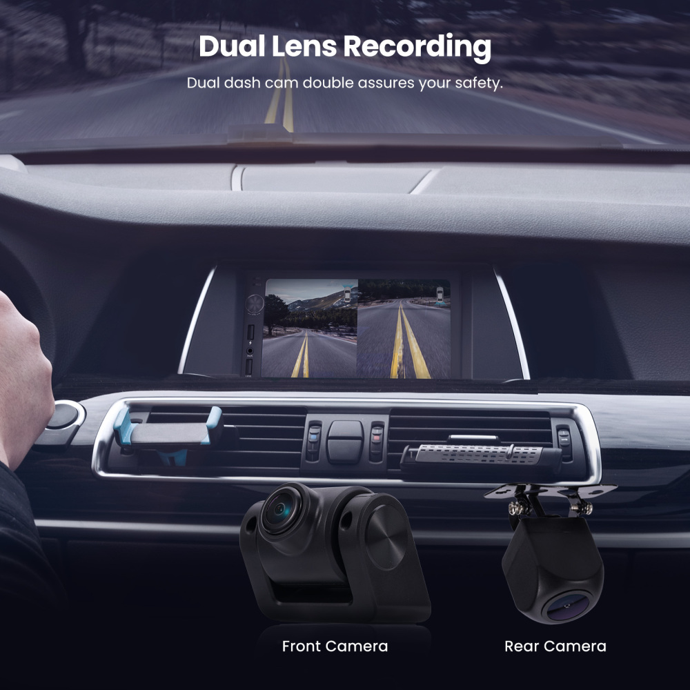 Android 12.0 Double 2 Din Car Stereo GPS CD DVD Player 7 Camera Front and Rear