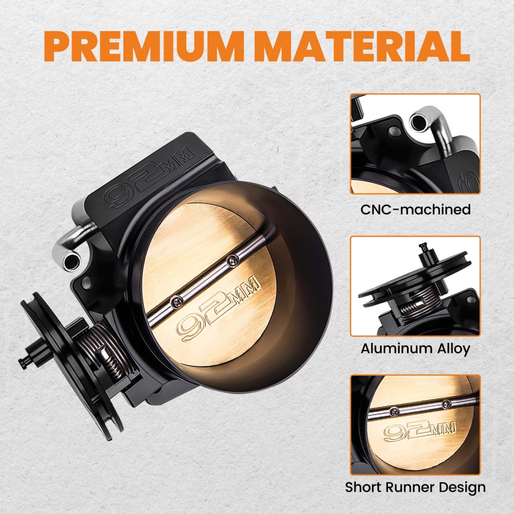 92mm Throttle Body kit compatible for 3 LS1 LS2 LS3 LS6 LS7 LSX 4 bolts intake manifol