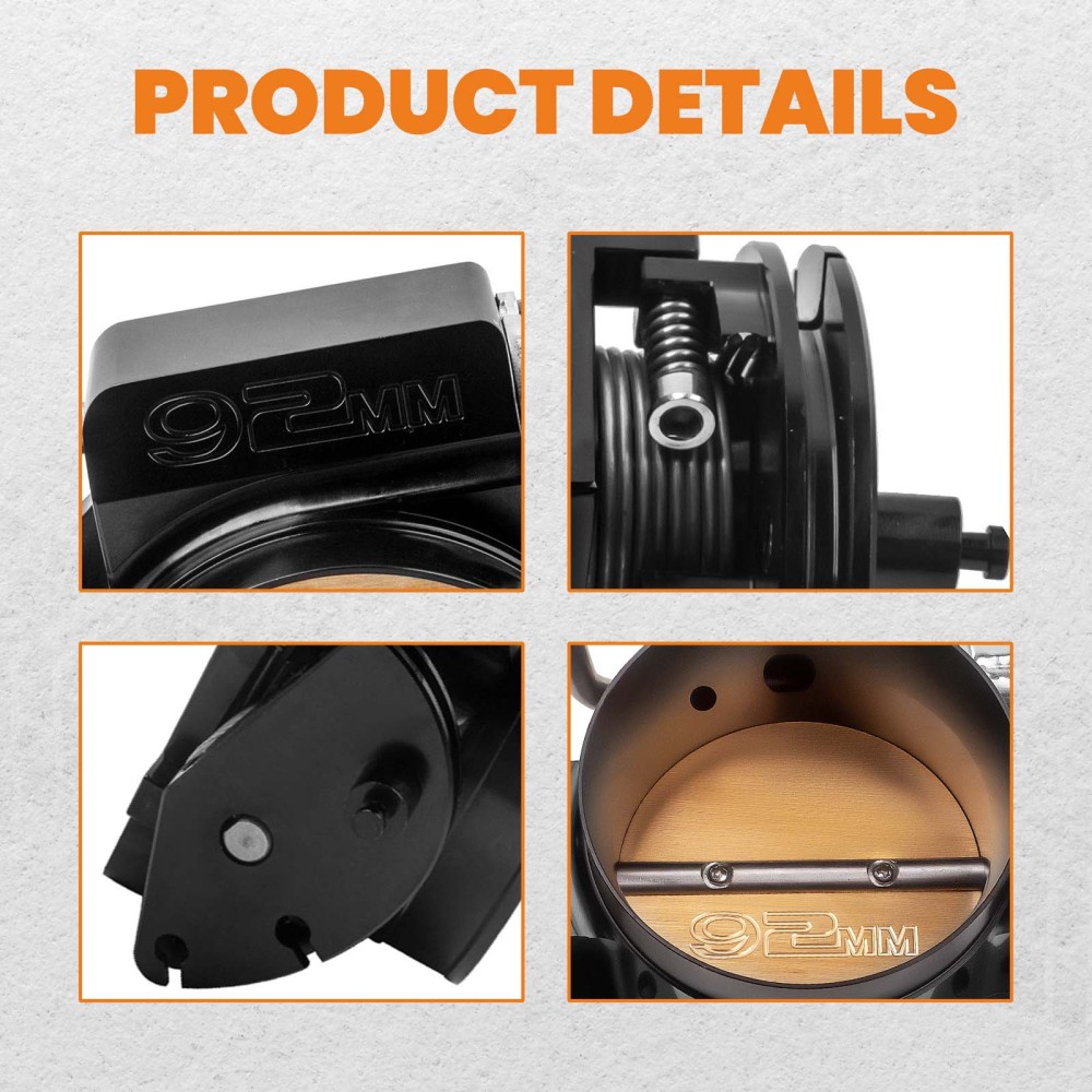 92mm Throttle Body kit compatible for 3 LS1 LS2 LS3 LS6 LS7 LSX 4 bolts intake manifol