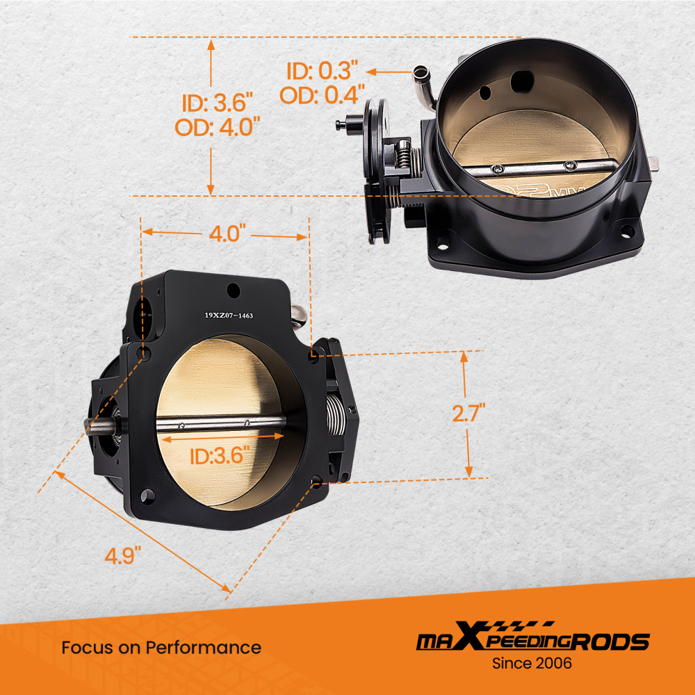92mm Throttle Body kit compatible for 3 LS1 LS2 LS3 LS6 LS7 LSX 4 bolts intake manifol