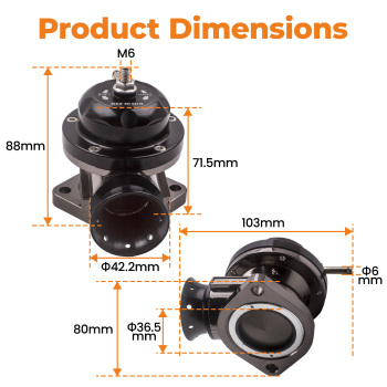 25 PSI Boost Type-RS Intercooler Blow Off Valve + 2.5 inch BOV Flange Pipe Adapte