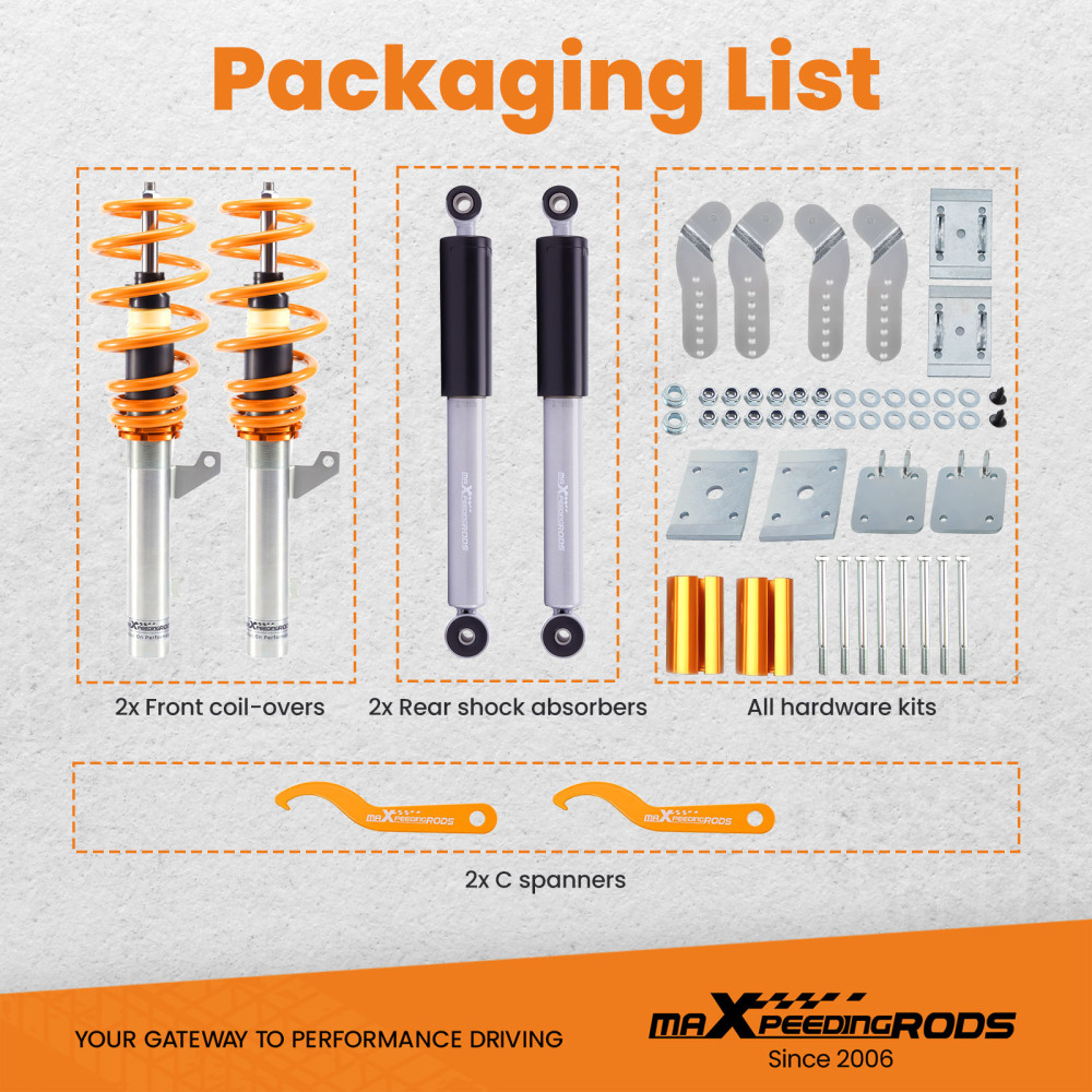 Street Coilovers compatible for VW Caddy Van Mk3 Mk42003-2020 2K 1.2 1.4 1.6 TDi Springs