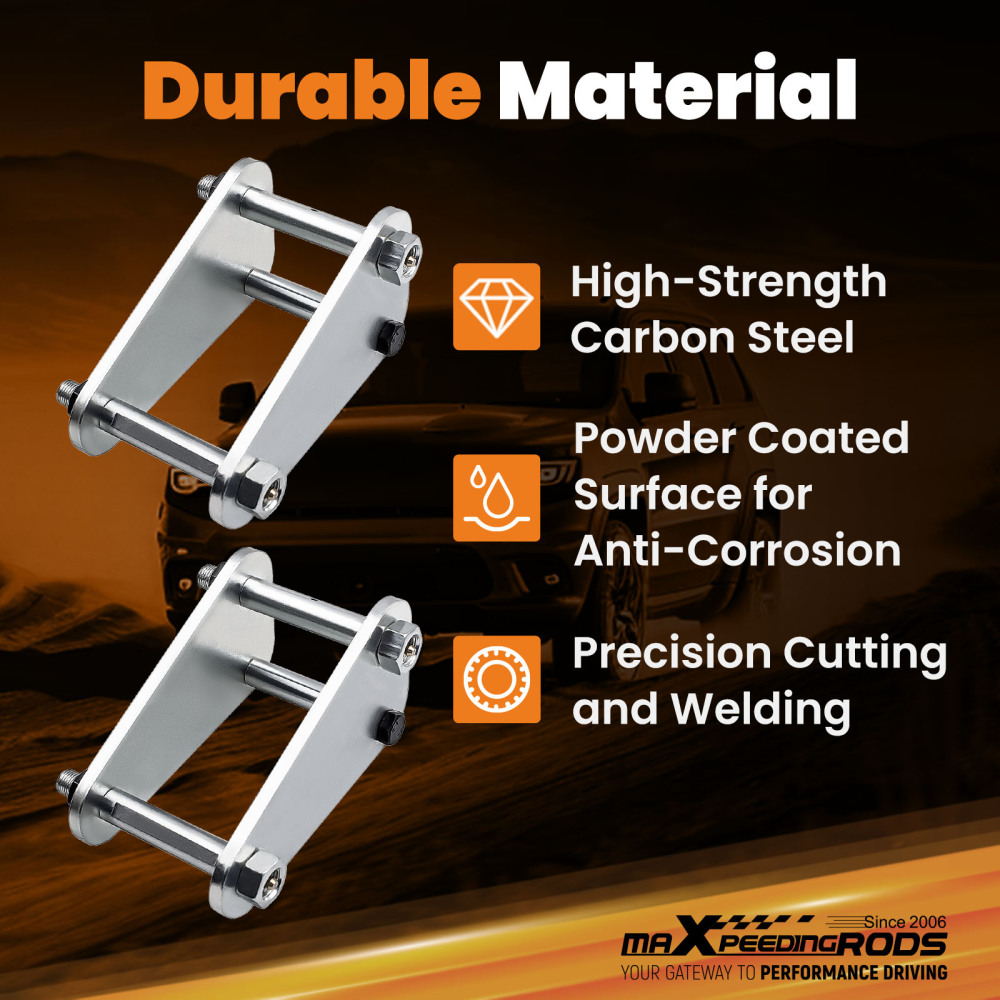 maXpeedingrods Leaf Spring Shackles Compatible for Toyota Landcruiser 73 75 40 60 Series 1990-1999, Extended Shackle Kit 2 Pieces