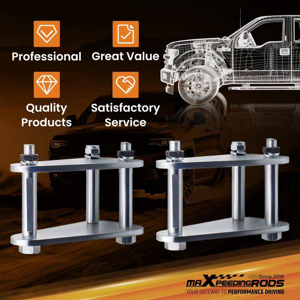 maXpeedingrods Leaf Spring Shackles Compatible for Toyota Landcruiser 73 75 40 60 Series 1990-1999, Extended Shackle Kit 2 Pieces