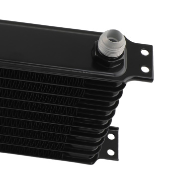10 Row AN10 Engine Oil Cooler + 3/4-16 and M20 Filter Relocation Adapter Kit Black