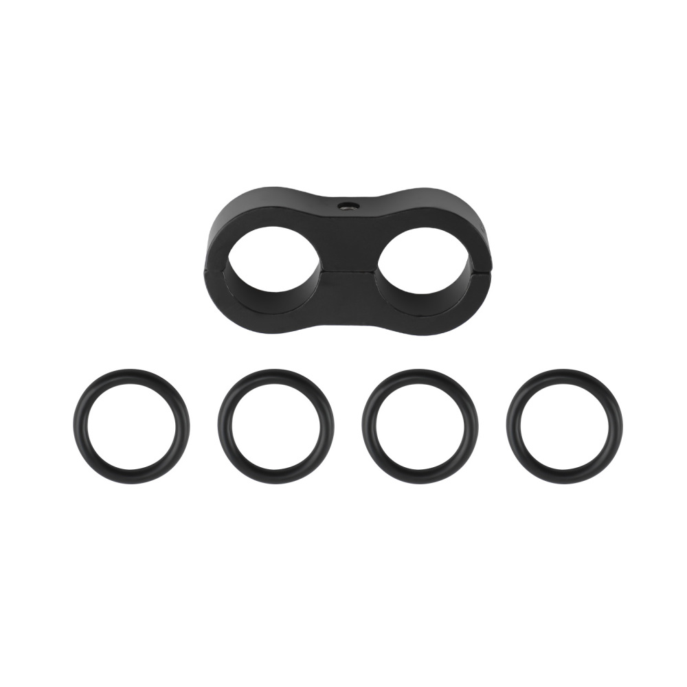 10 Row AN10 Engine Oil Cooler + 3/4-16 and M20 Filter Relocation Adapter Kit Black