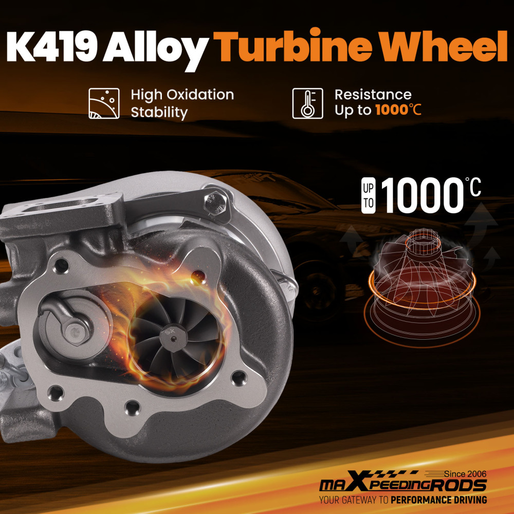 T25 for GT2871 GT2860 Dual Ceramic Ball Bearing Billet Universal Turbo Turbocharger A/R 0.64/0.6