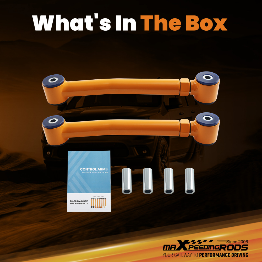 2 Pcs Front Lower Adjustable Control Arm Arms compatible for Jeep Wrangler TJ 1997-2006 suspension arms