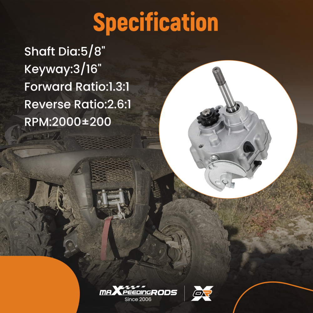 Go Kart Forward Reverse Gear box Set For 2HP-14HP Engine Transmission 5/8 inch