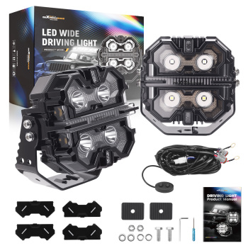 Coppia Luci LED Ausiliarie 212W Spot Light RGB DRL Bianco Ambra Universal 5inch