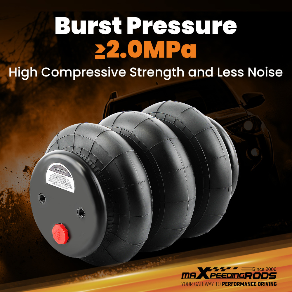 Pair of triple bellows 2600 LBS air bellows spring bellows air suspension for Light Duty