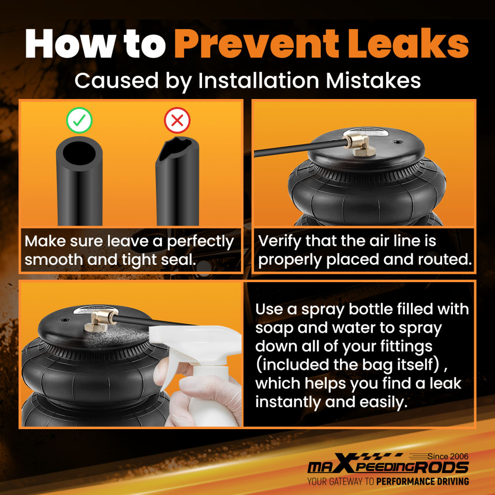 Pair of triple bellows 2600 LBS air bellows spring bellows air suspension for Light Duty