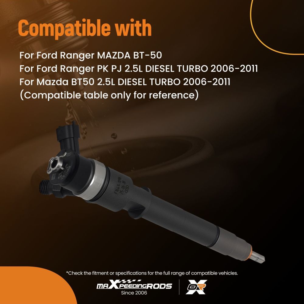1 Fuel Injector compatible for Ford Ranger Mazda BT-50 2.5L 2006-11 WE0113H50