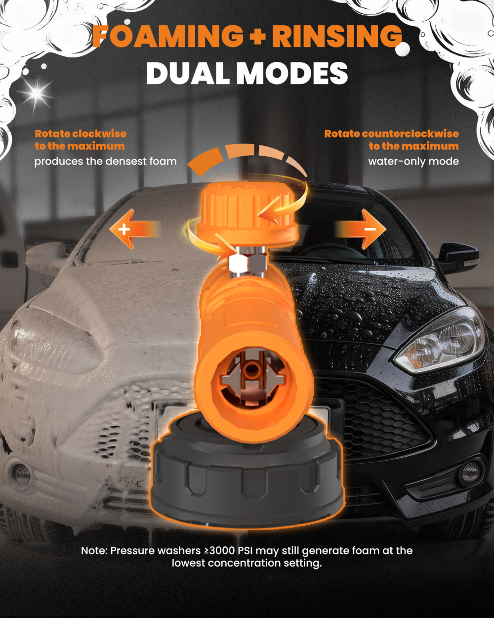 1L Snow Foam Cannon for Pressure Washer 1450-2175PSI 1/4quot; Quick Connect Plug
