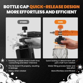 1L Snow Foam Cannon for Pressure Washer 1450-2175PSI 1/4quot; Quick Connect Plug