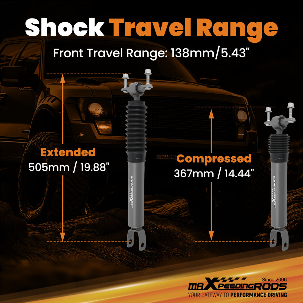 Front Lifted Shocks 0-3 compatible for Chevy Silverado GMC Sierra 2500 3500 HD 2011-2025