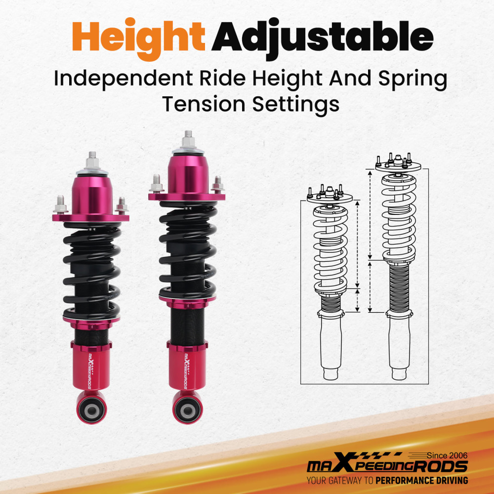2001 - 2006 compatible for Honda Civic EM2 2001 2002 2003 2004 2005 Adjustable Height Complete Set Coilovers Lowering Kit