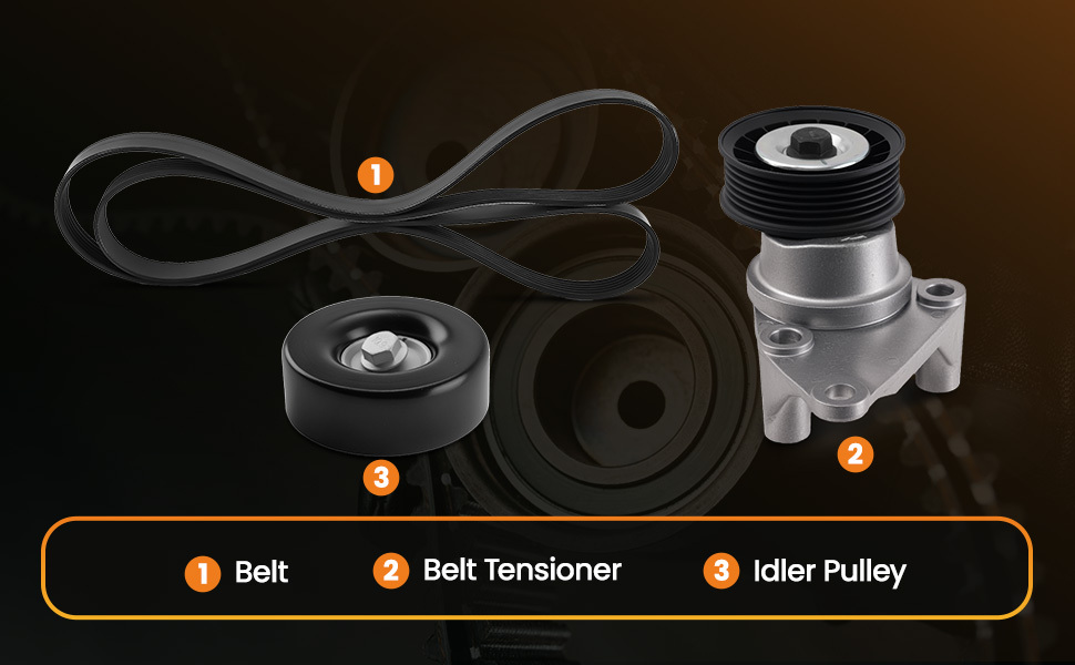 Belt Tensioner Assembly compatible for Cadillac Escalade 2003-2006 12554027 V8 Engine