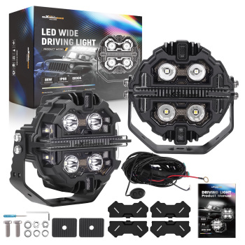 Luci LED Pod da 5pollici, fascio luminoso RGB DRL, luce fuoristrada bianca ambra