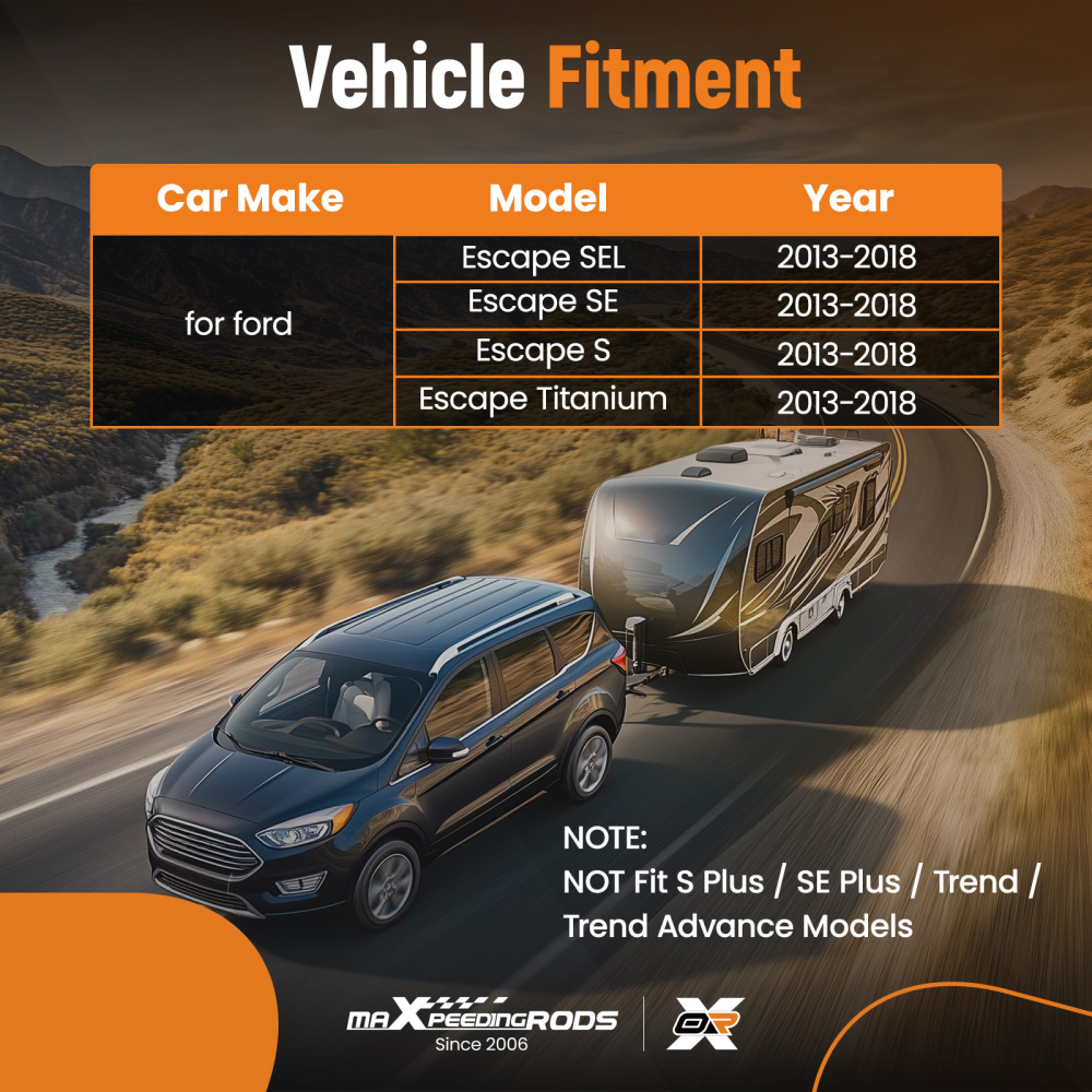 Class III 2 Square Tube Receiver compatible for Ford Escape SEL SE S Titanium 2013-2019