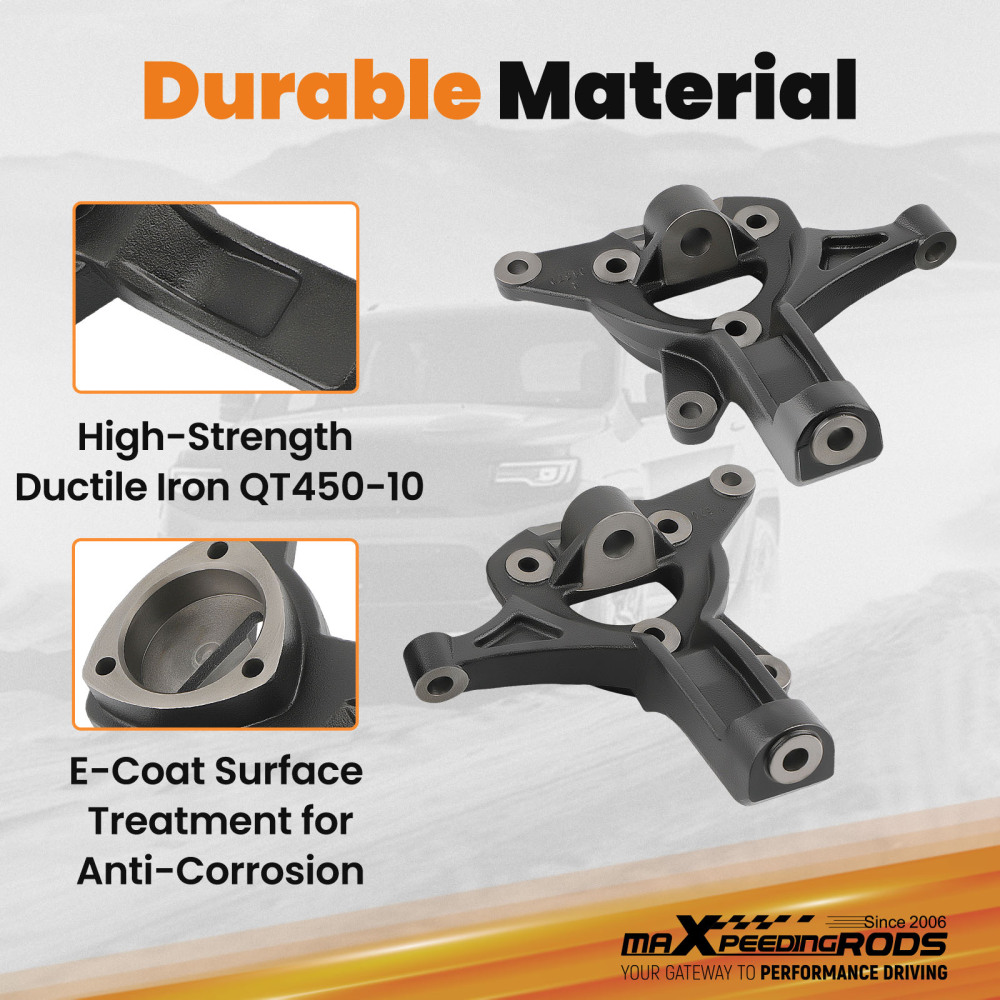 4.5 Front Lift Spindles compatible for Chevrolet Silverado GMC Sierra 1500 2WD 2007-2017