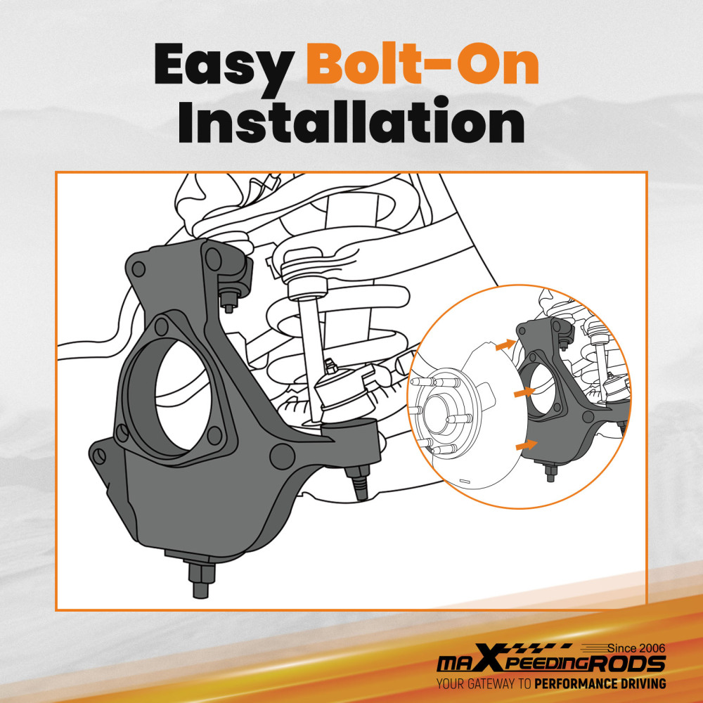 4.5 Front Lift Spindles compatible for Chevrolet Silverado GMC Sierra 1500 2WD 2007-2017