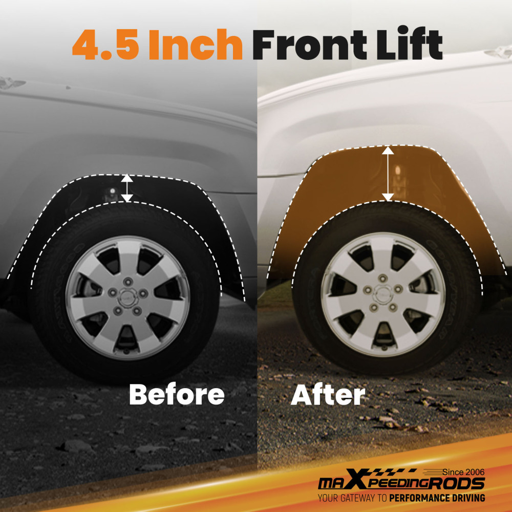 4.5 Front Lift Spindles compatible for Chevrolet Silverado GMC Sierra 1500 2WD 2007-2017