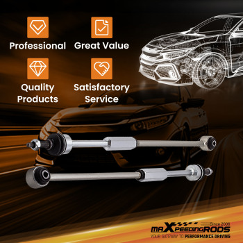 Pair Rear Driver and Passenger Side Tie Rod compatible for Jaguar F-Type compatible for Ford Thunderbird