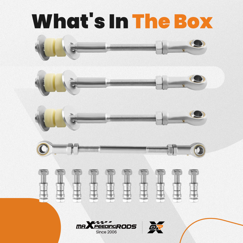 4 FrontRear Adjustable Sway Bar Link Kit compatible for Nissan Patrol GU Y61 2-8 Lift