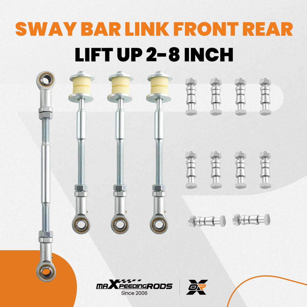 4 FrontRear Adjustable Sway Bar Link Kit compatible for Nissan Patrol GU Y61 2-8 Lift