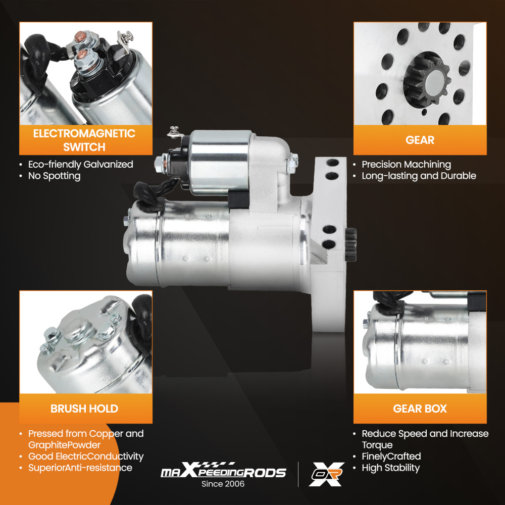 Starter Compatible for Chevy 305 350 454 SBC BBC High Torque 1.4KW 12V 10T 19695 S114-823