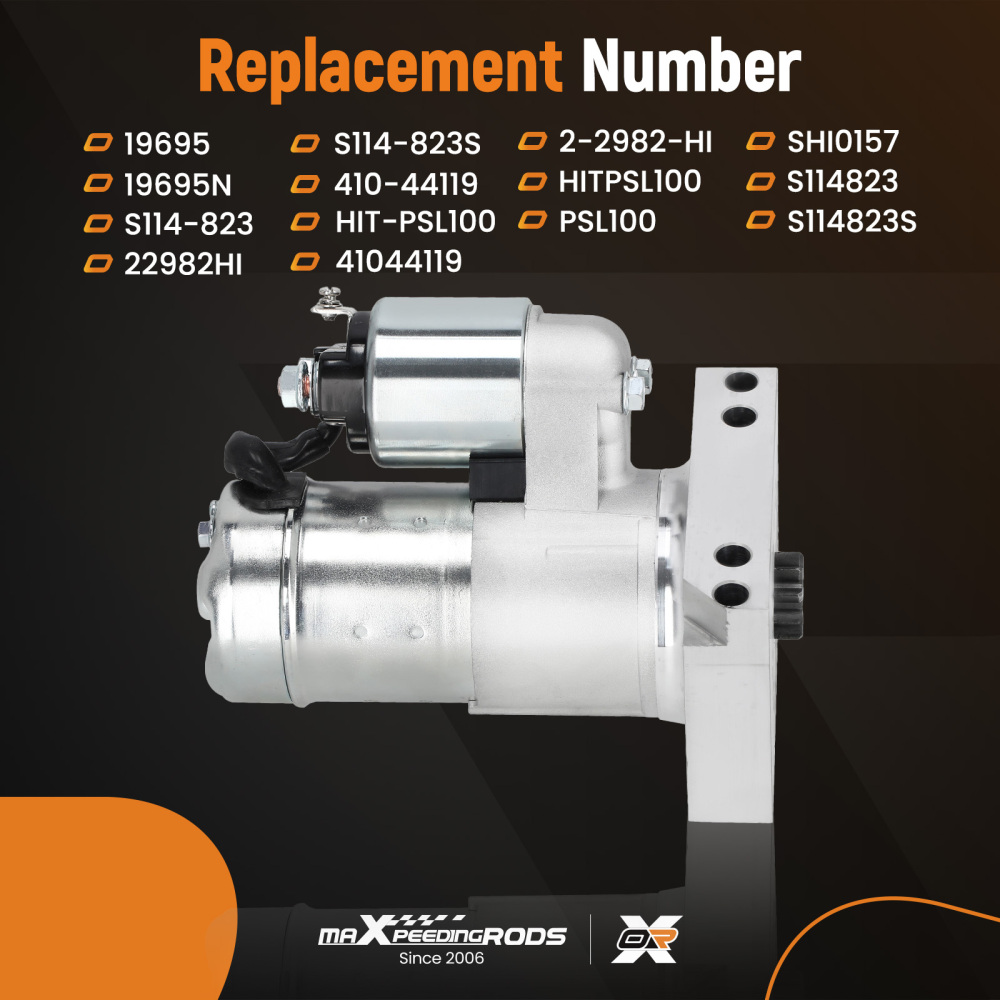 Starter Compatible for Chevy 305 350 454 SBC BBC High Torque 1.4KW 12V 10T 19695 S114-823