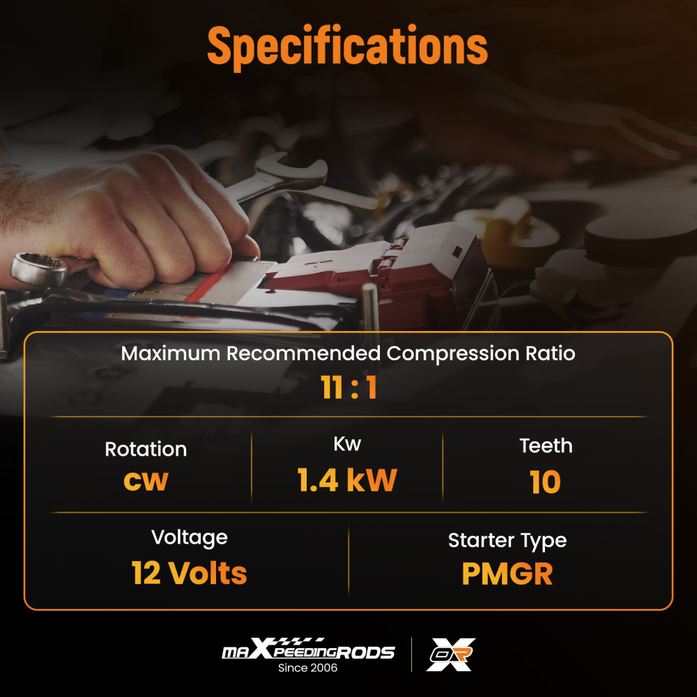 Starter Compatible for Chevy 305 350 454 SBC BBC High Torque 1.4KW 12V 10T 19695 S114-823