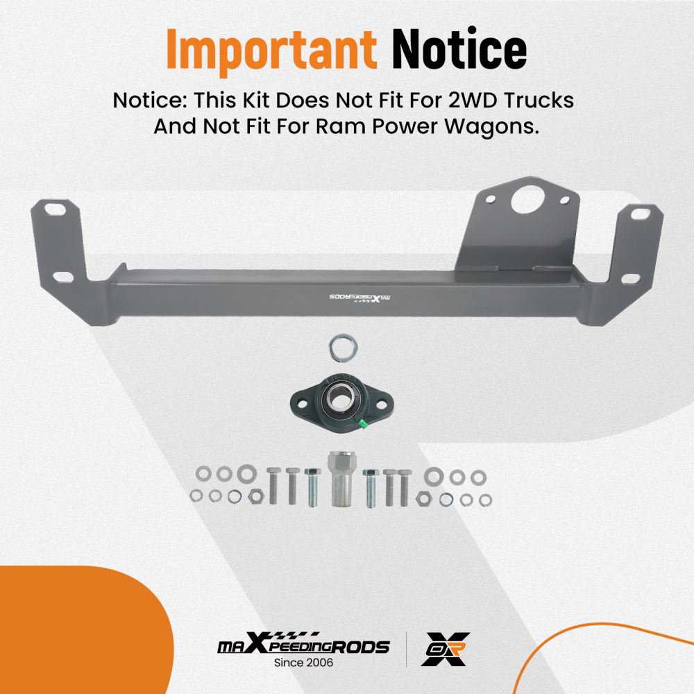 Steering Gear Box Stabilizer Bar Brace 4WD 4x4 Gearbox compatible for Dodge Ram 94-02 1500