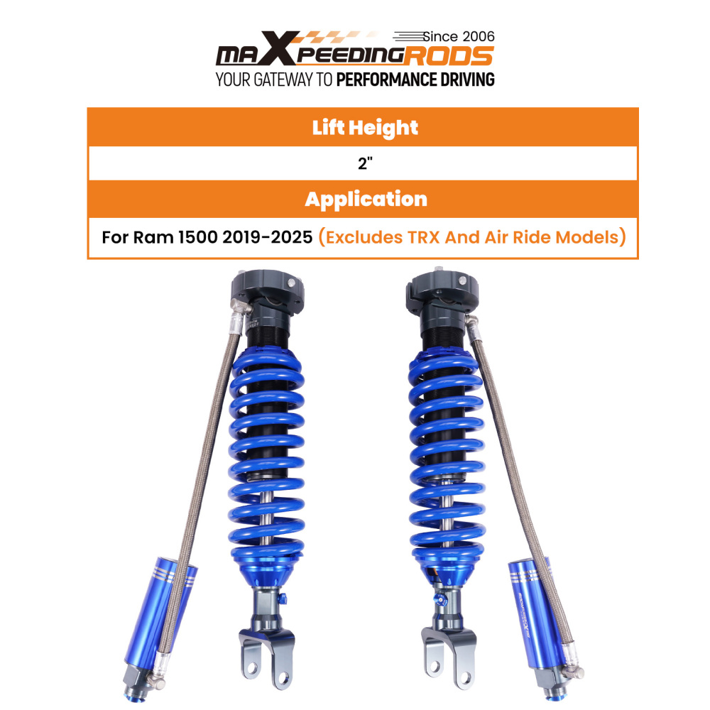 Damping Adjustable Reservoir Front Shock Kit compatible for Ram 1500 2019-2025