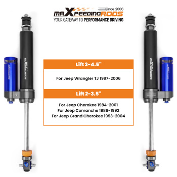 Remote Reservoir 2-3.5 Lift Rear Shocks compatible for JEEP Wrangler TJ 1997-2006