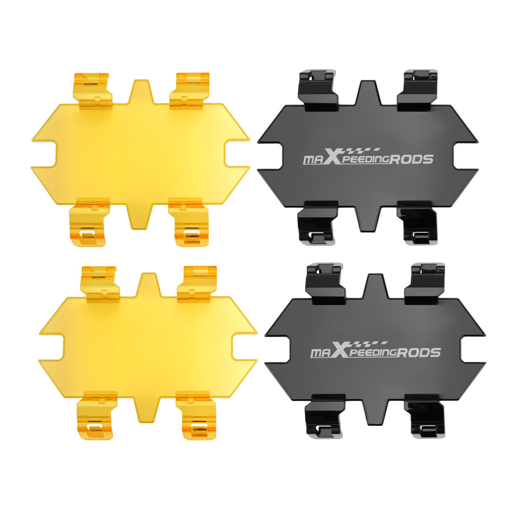 2 PCS 4.5x2.5 Inch LED Off-Road Lights 80W Spot Flood Combo Beam with Amber/White DRL for Trucks SUV Pickup ATV Motorcycles,with Black/Yellow Light Covers