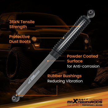 18mm Rod Rear Shock Set compatible for Ram 1500 4WD 2011-2018 Lifted 0-3 with Dust Cover