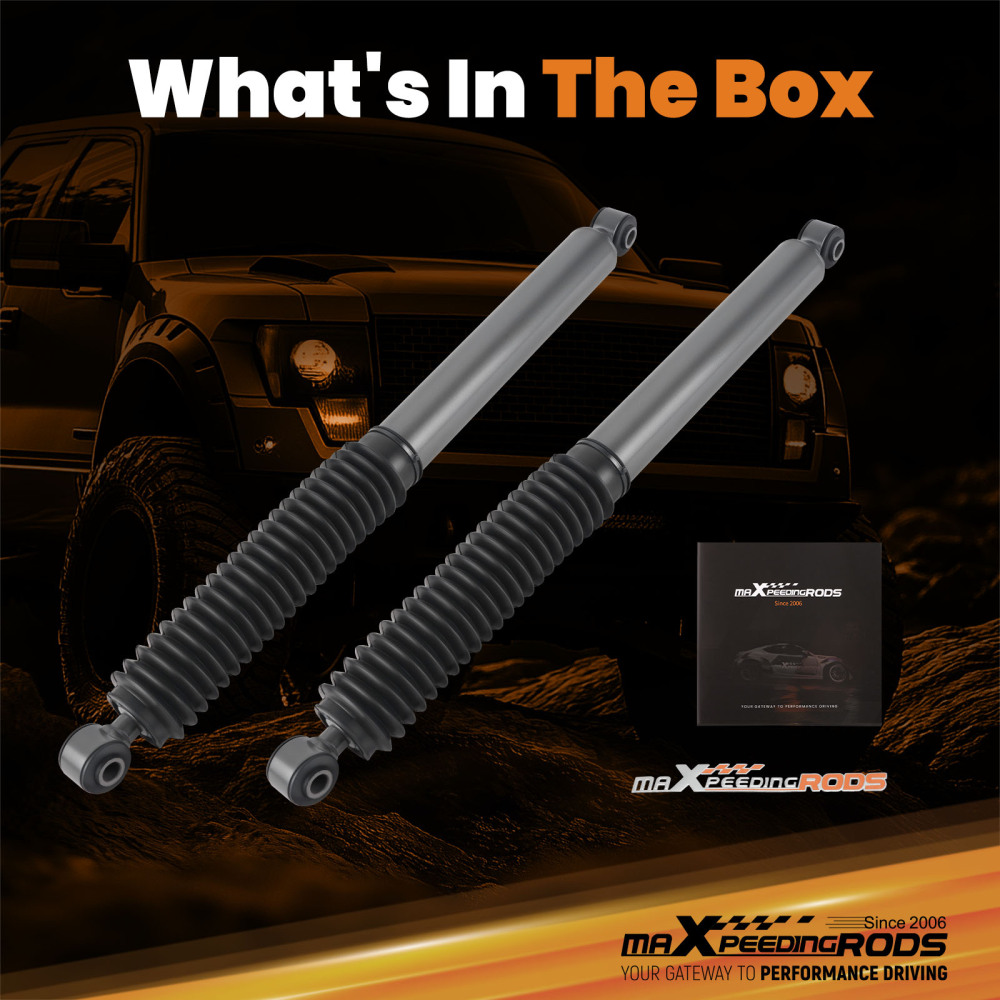 18mm Rod Rear Shock Set compatible for Ram 1500 4WD 2011-2018 Lifted 0-3 with Dust Cover