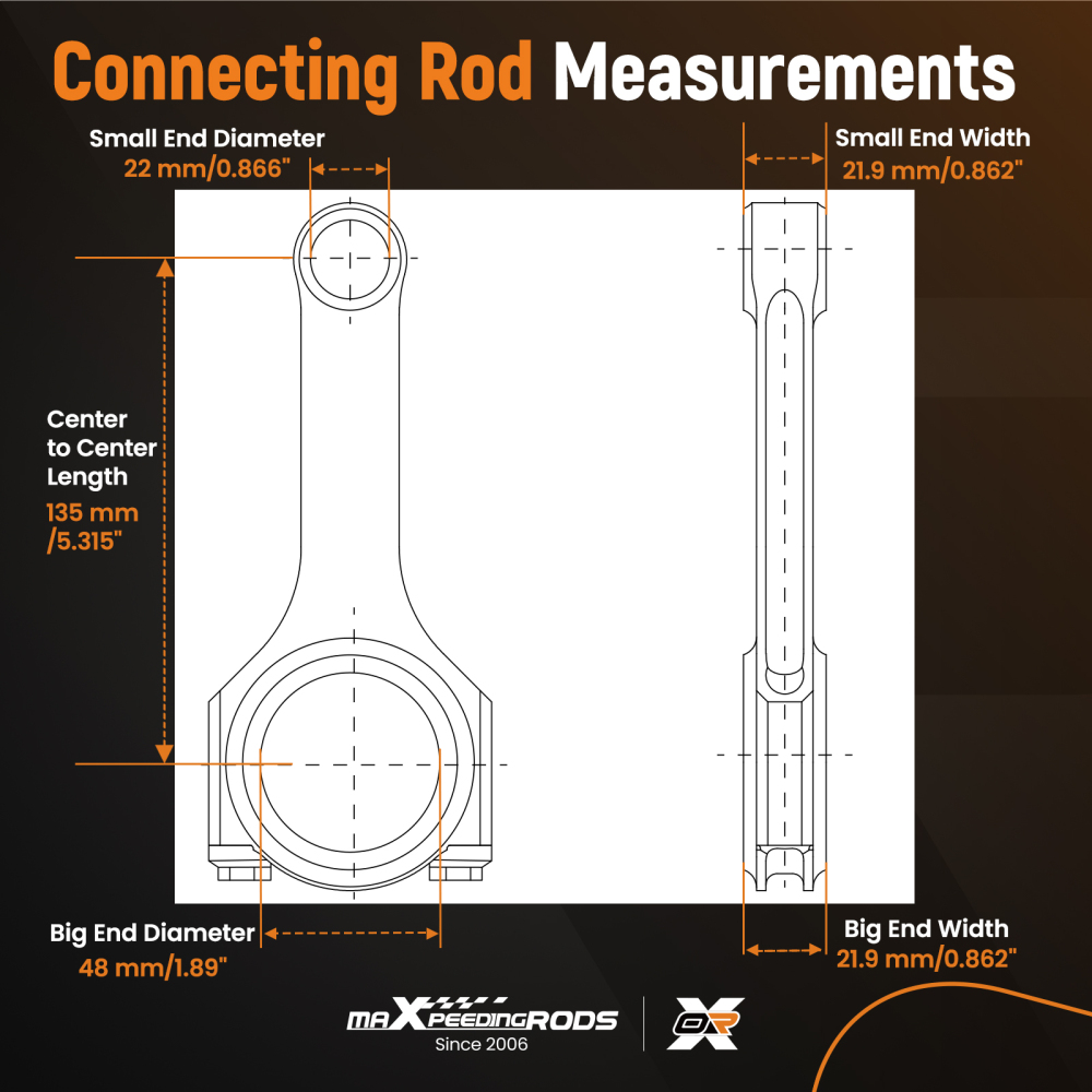 Connecting Rods compatible for BMW E36 E46 328i 325i M52B28 Conrods Con Rods 135mm